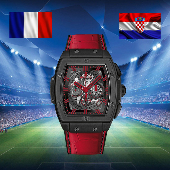 Хронограф Hublot Spirit of Big Bang All Black Red c черным скелетонизированным циферблатом